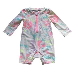 Like New Baby Gap One-Piece Long Sleeve Rash Guard Swimsuit (Size 6-12 Months)